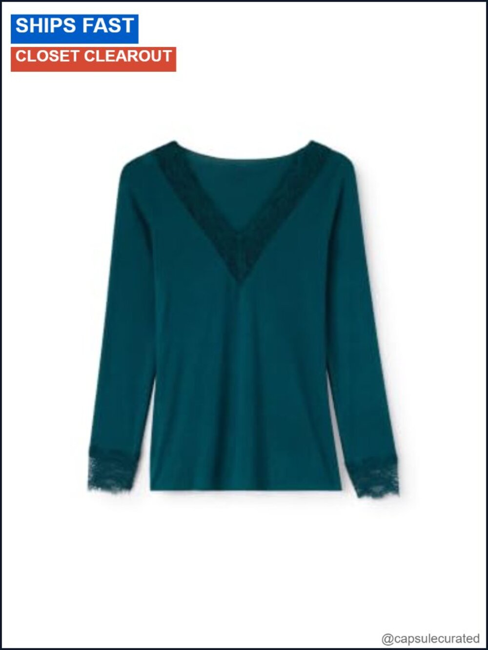 Intimissimi Ultralight Cashmere Lace Long Sleeve Shirt